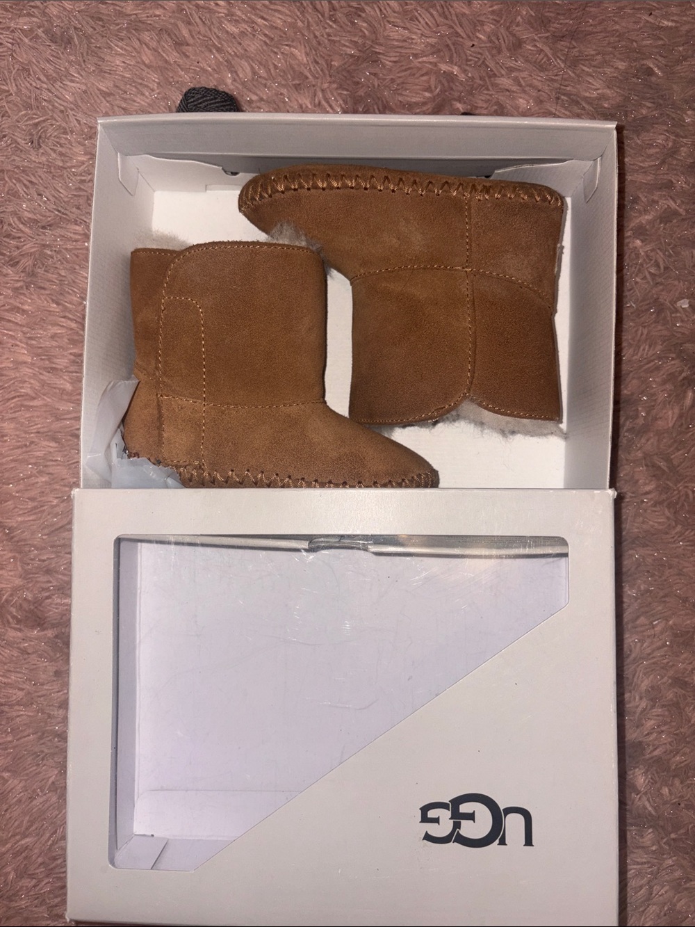 UGG Infant Chestnut Suede Booties 4/5